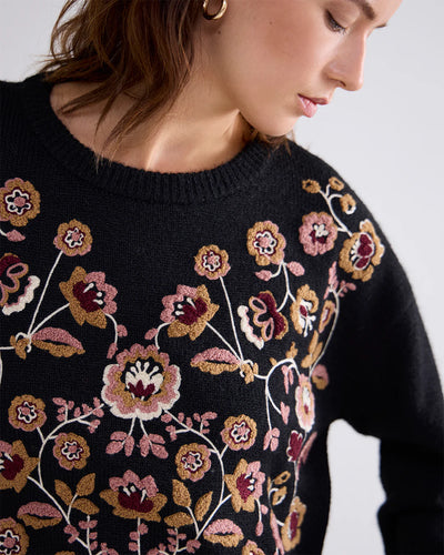 Summum Puffærmet Sweater - Sort, sweater, sweater strik, strik tøj, 