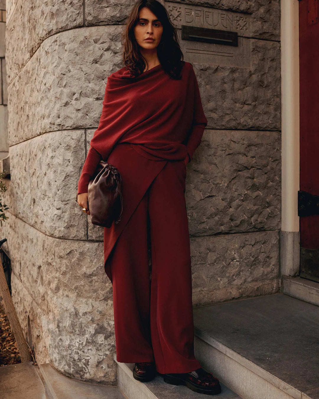 Summum Asymmetric knit - Bordeaux
