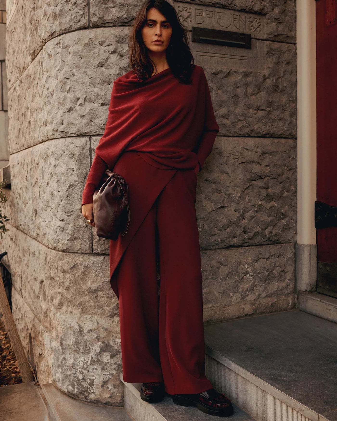 Summum Asymmetric knit - Bordeaux