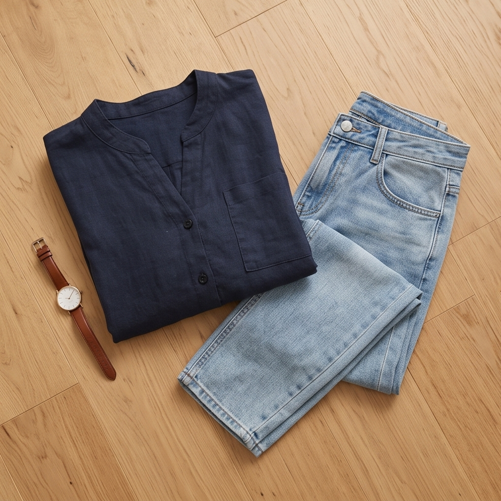 Thing Hør Skjorte - Navy