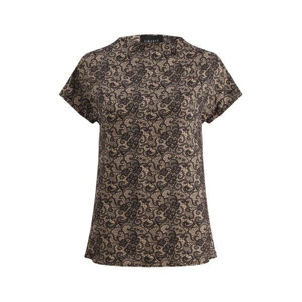 ALMA-TOP - MOCCA BROWN LACE