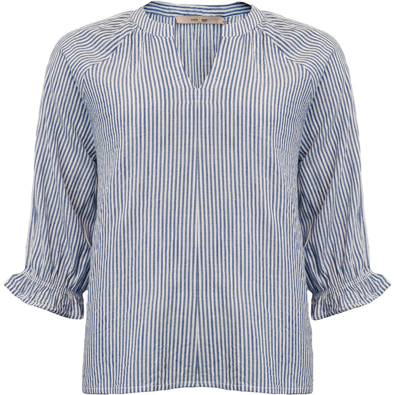 Costamani Addie Blouse - Blue/White Stripes