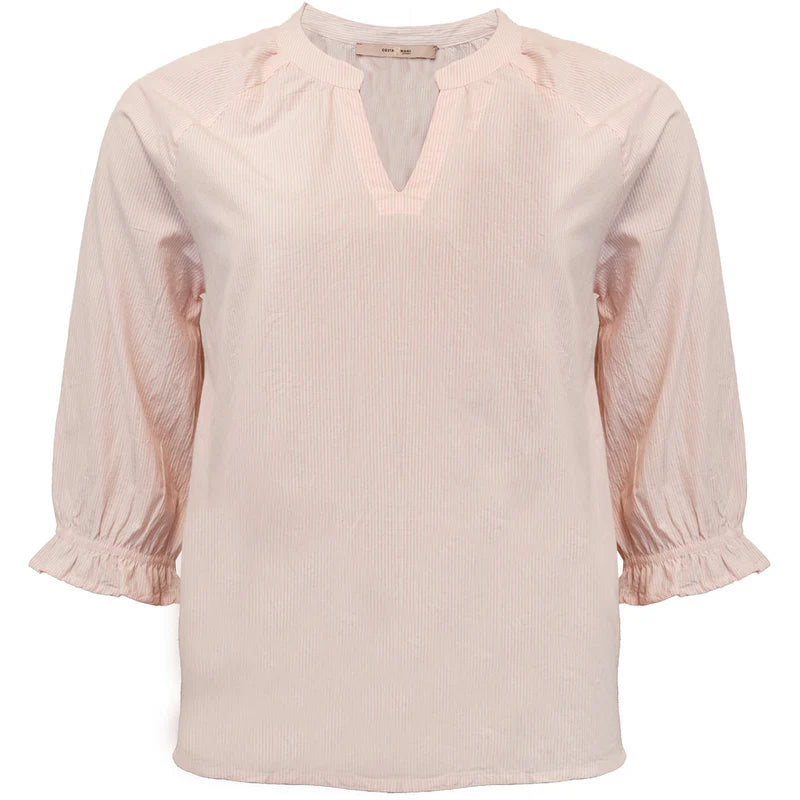 Costamani Addie Blouse - Pink/White Small Stripes