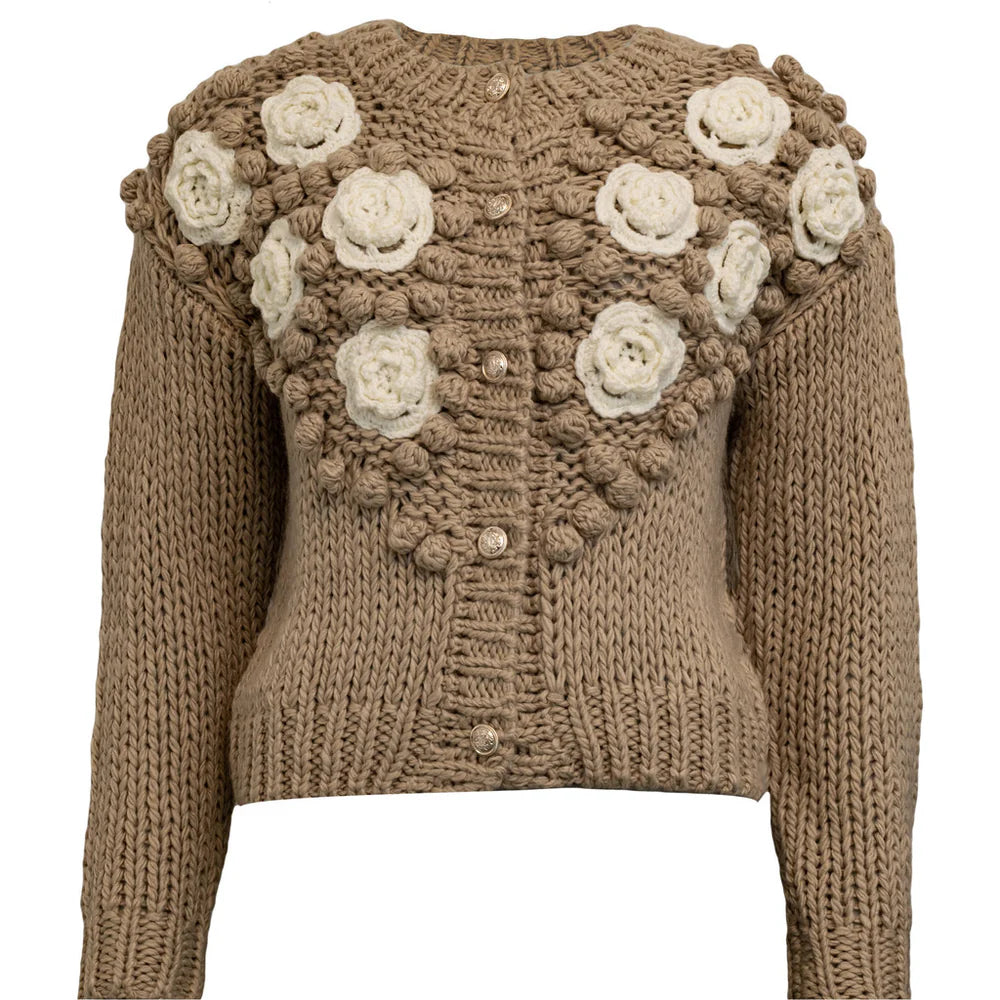 Costamani Albi Cardigan - Tan Flower