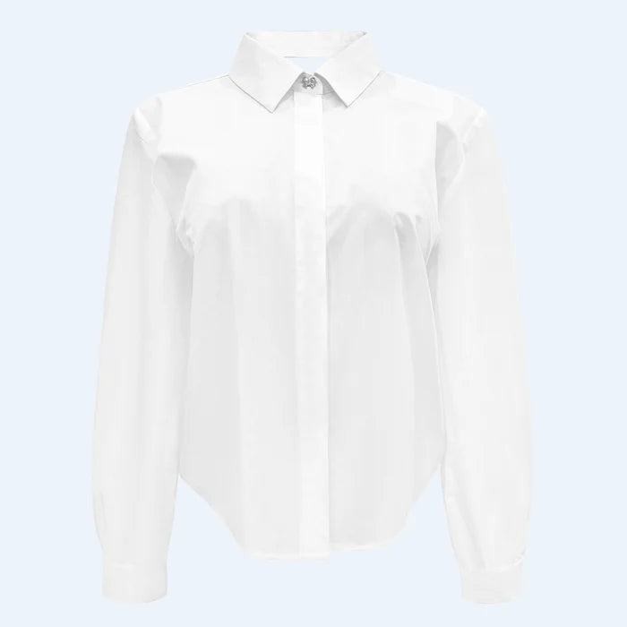 Liberté Bow Shirt - Hvid, skjorte, hvid skjorte, 