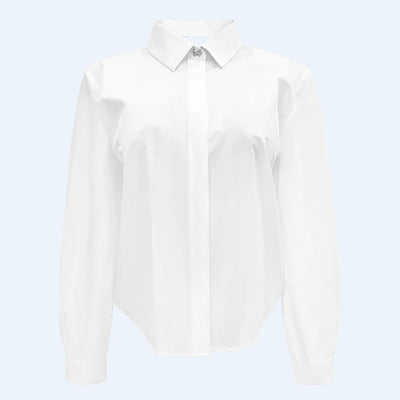 Liberté Bow Shirt - Hvid, skjorte, hvid skjorte, 