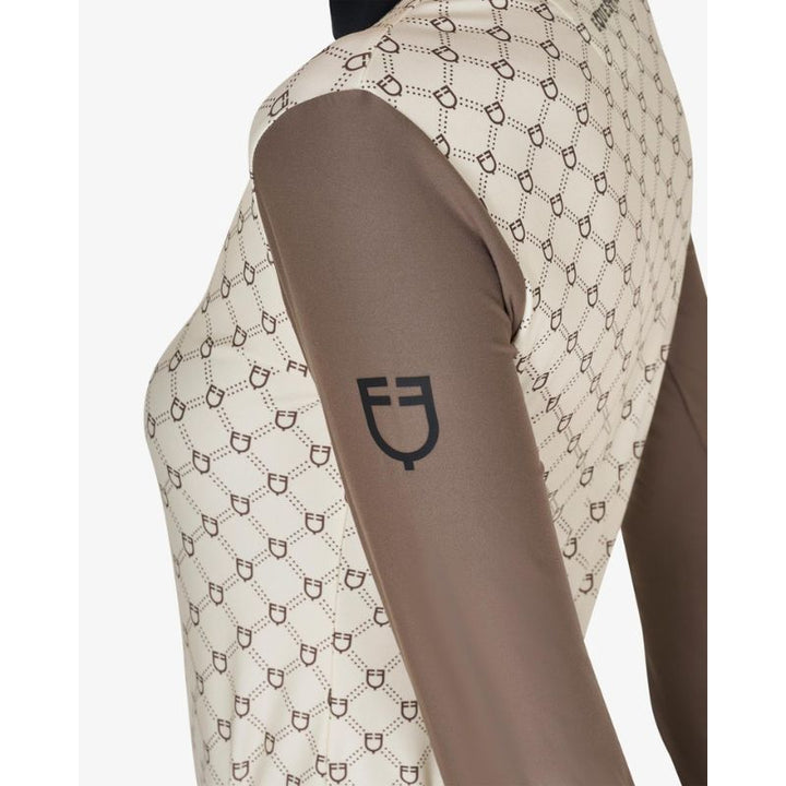 Equestro Monogram Print Polo - Cream / Brun