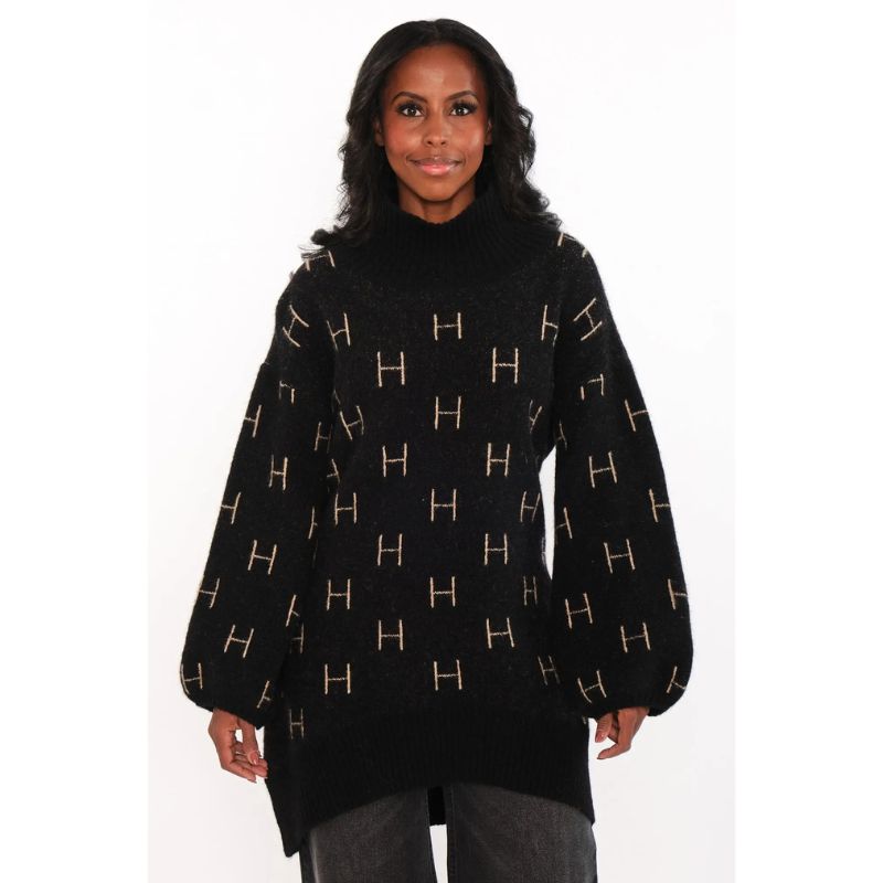 FAM Sweater Long - sort/beige