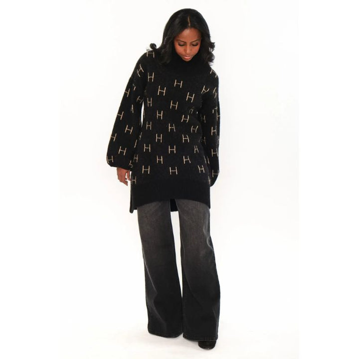 HEST FAM Sweater Long - sort/beige