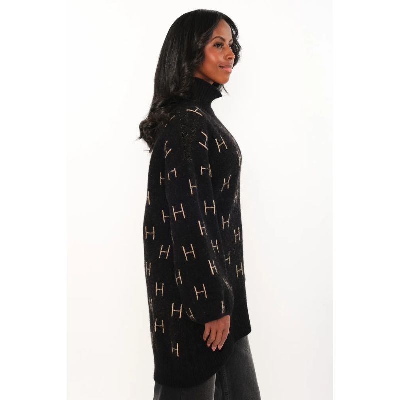 HEST FAM Sweater Long - sort/beige