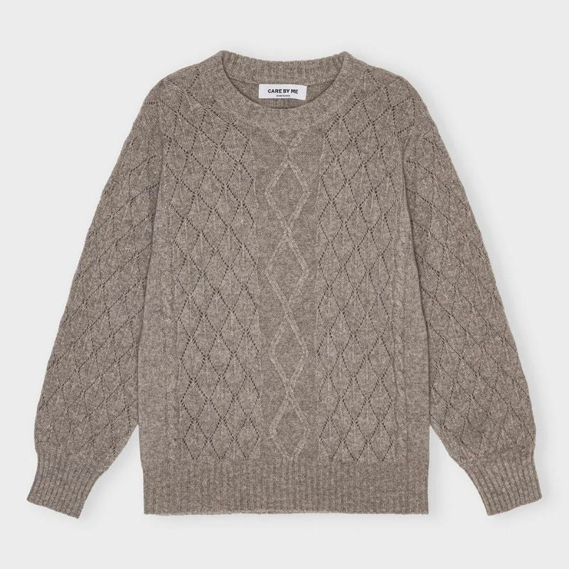 Care By Me Christine Cable Sweater - Dark Sand