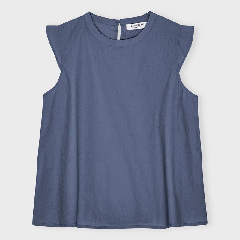 Care By Me Laura Leaf Top - Dusty Blue