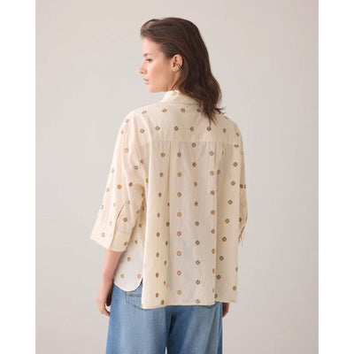 Summum Bluse Med Blomster - Ivory