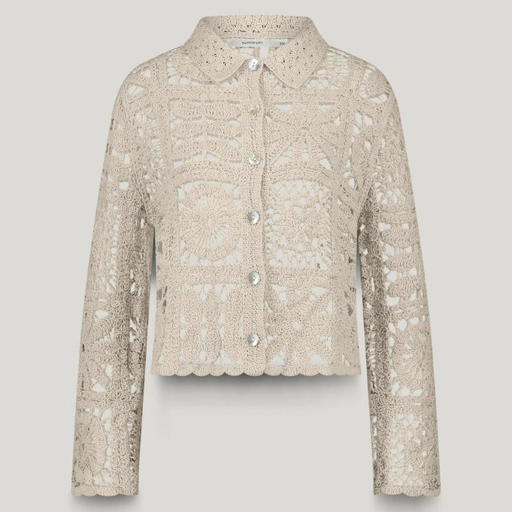 Summum Short Crochet Cardigan - Ivory