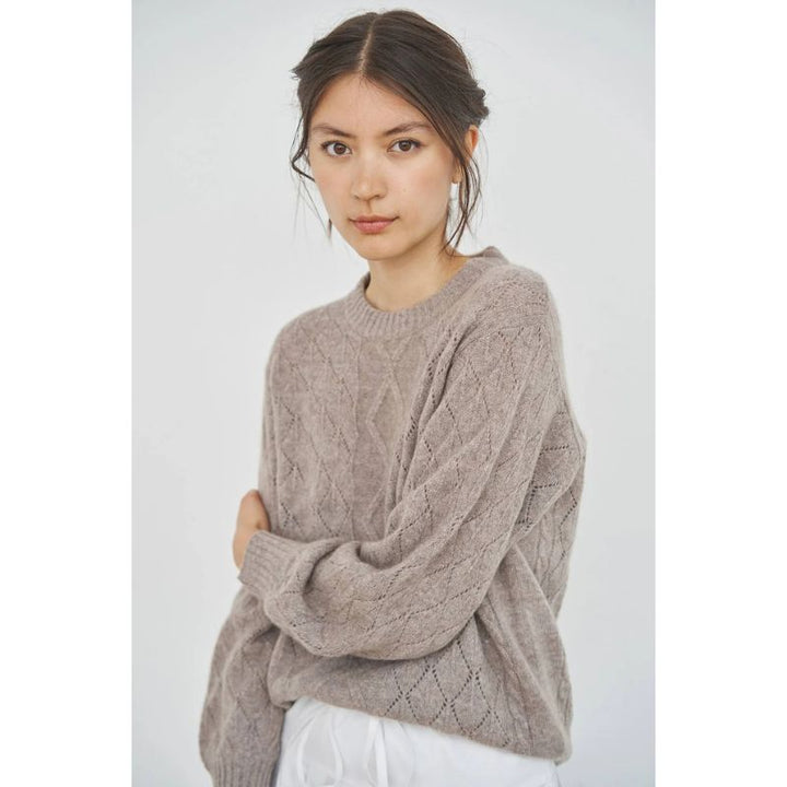 Care By Me Christine Cable Sweater - Dark Sand