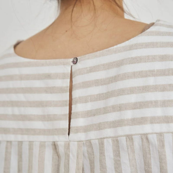 Care By Me Cecilie Bluse - Nature / White Stripe