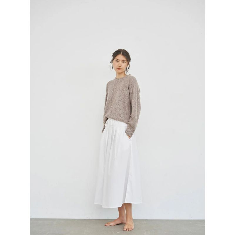 Care By Me Christine Cable Sweater - Dark Sand