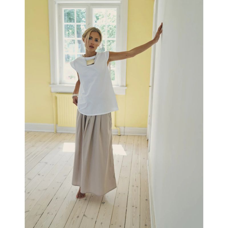 Care By Me Laura Leaf Top - Hvid