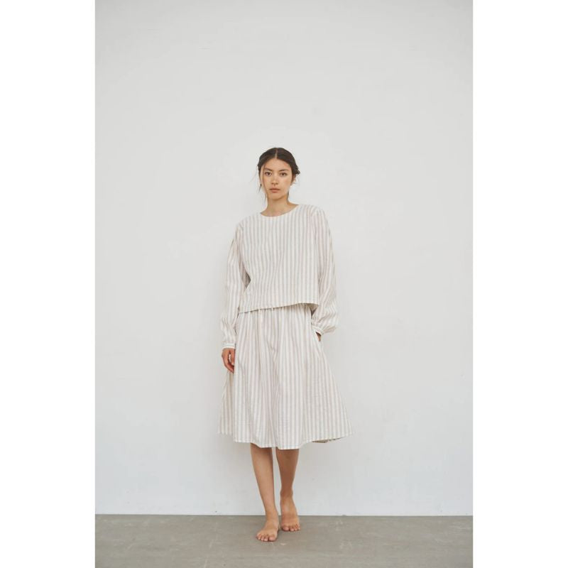 Care By Me Cecilie Bluse - Nature / White Stripe