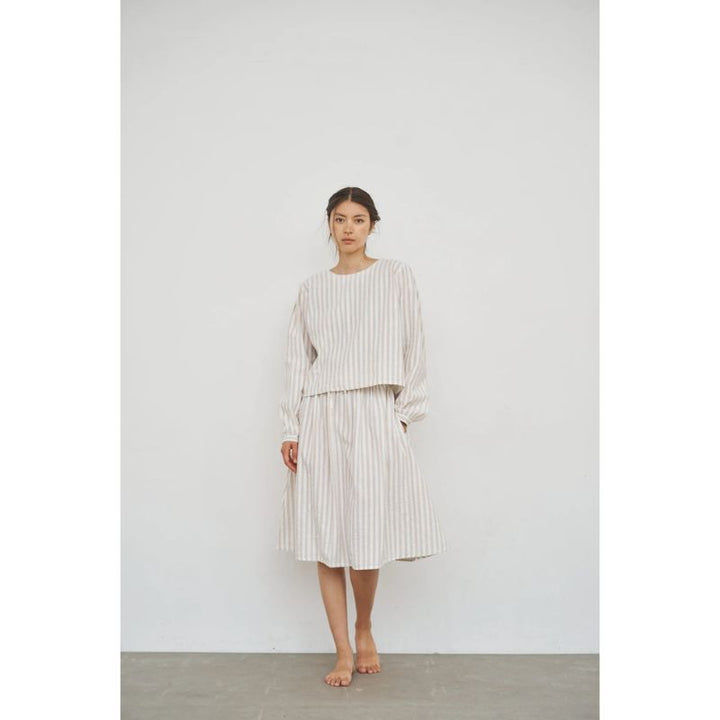 Care By Me Cecilie Bluse - Nature / White Stripe