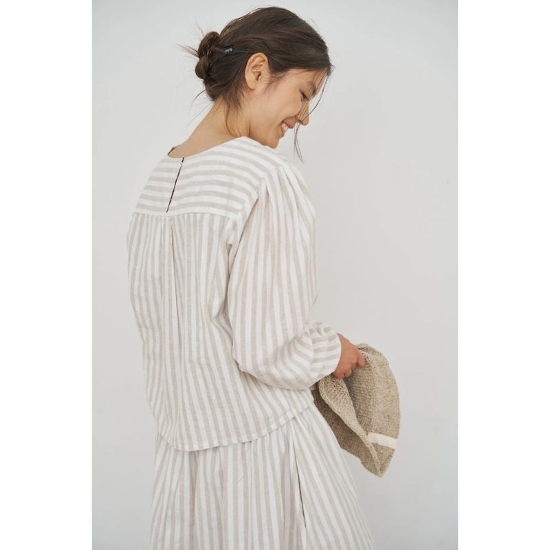 Care By Me Cecilie Bluse - Nature / White Stripe