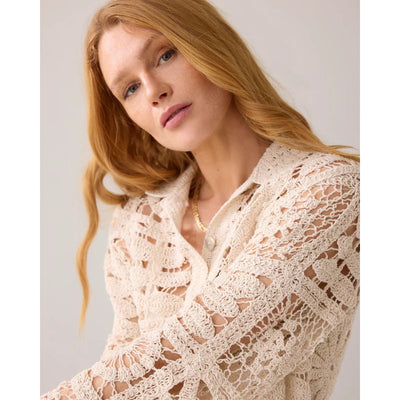 Summum Short Crochet Cardigan - Ivory