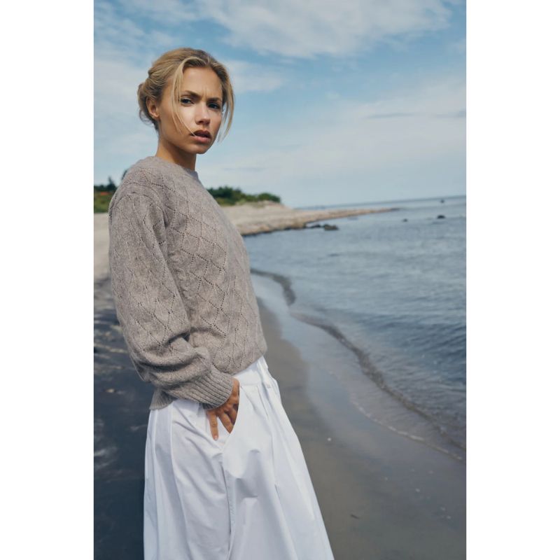 Care By Me Christine Cable Sweater - Dark Sand