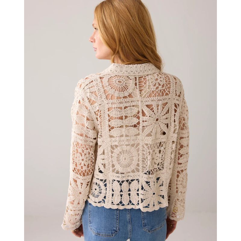 Summum Short Crochet Cardigan - Ivory