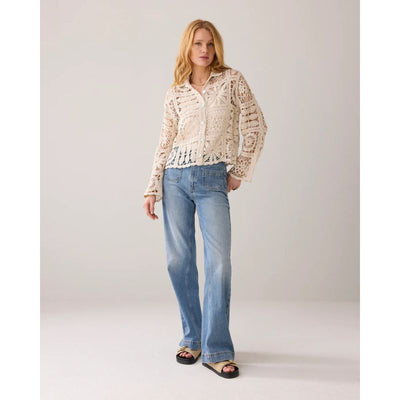 Summum Short Crochet Cardigan - Ivory