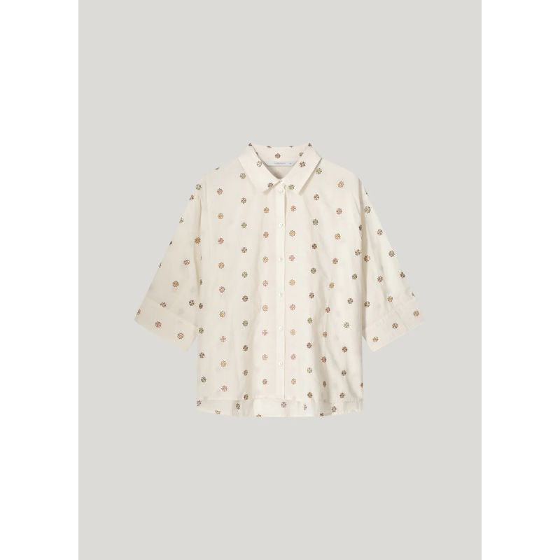 Summum Bluse Med Blomster - Ivory