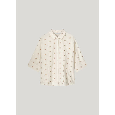 Summum Bluse Med Blomster - Ivory