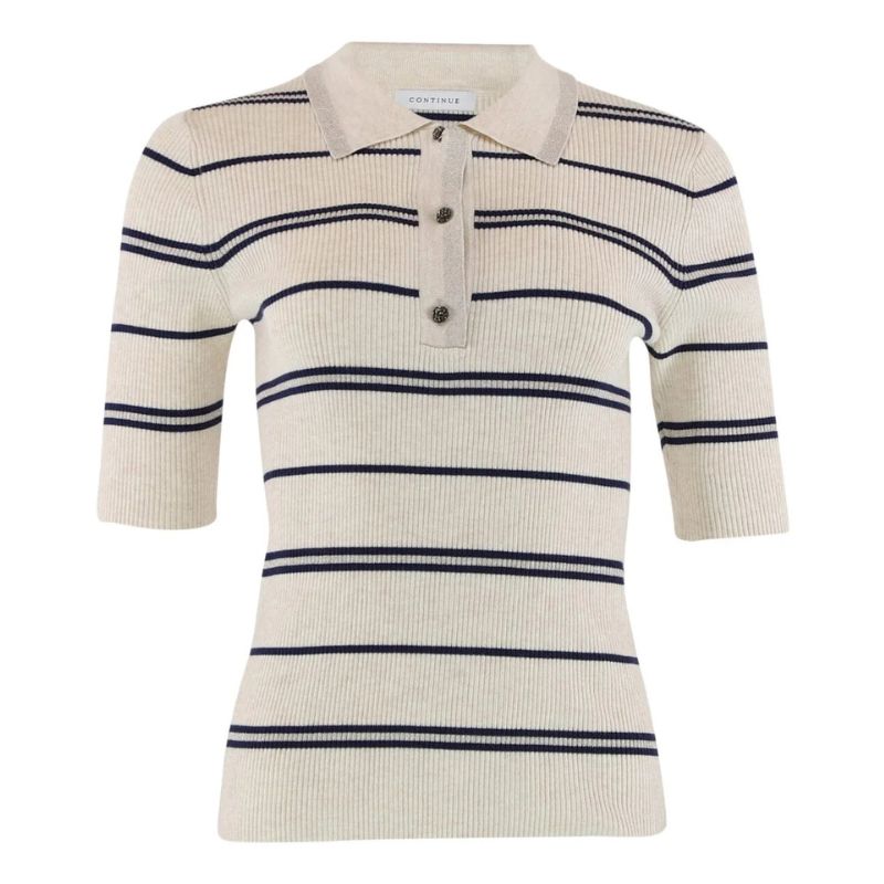 Continue Eva Polo Shirt - Sand / Navy