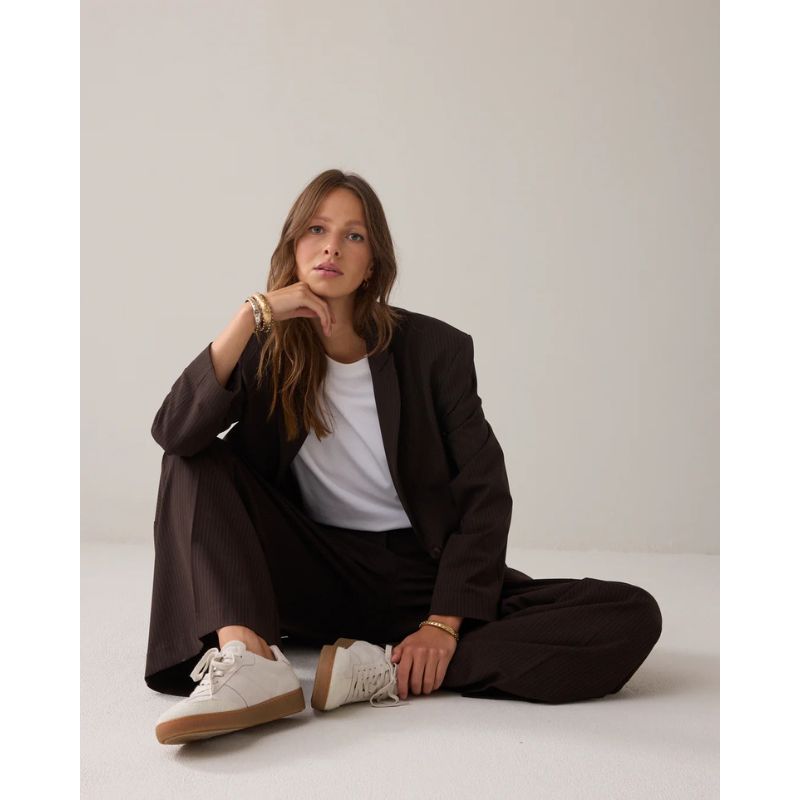 Summum Pinstripe Blazer - Dark Chocolate