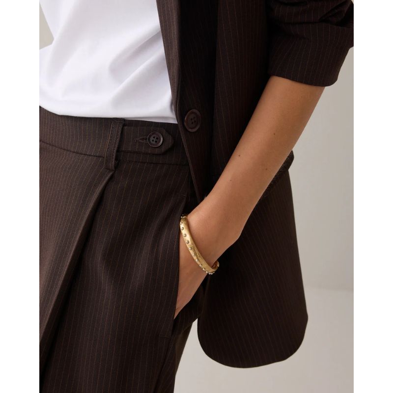 Summum Pinstripe Wide-leg Bukser - Dark Chocolate