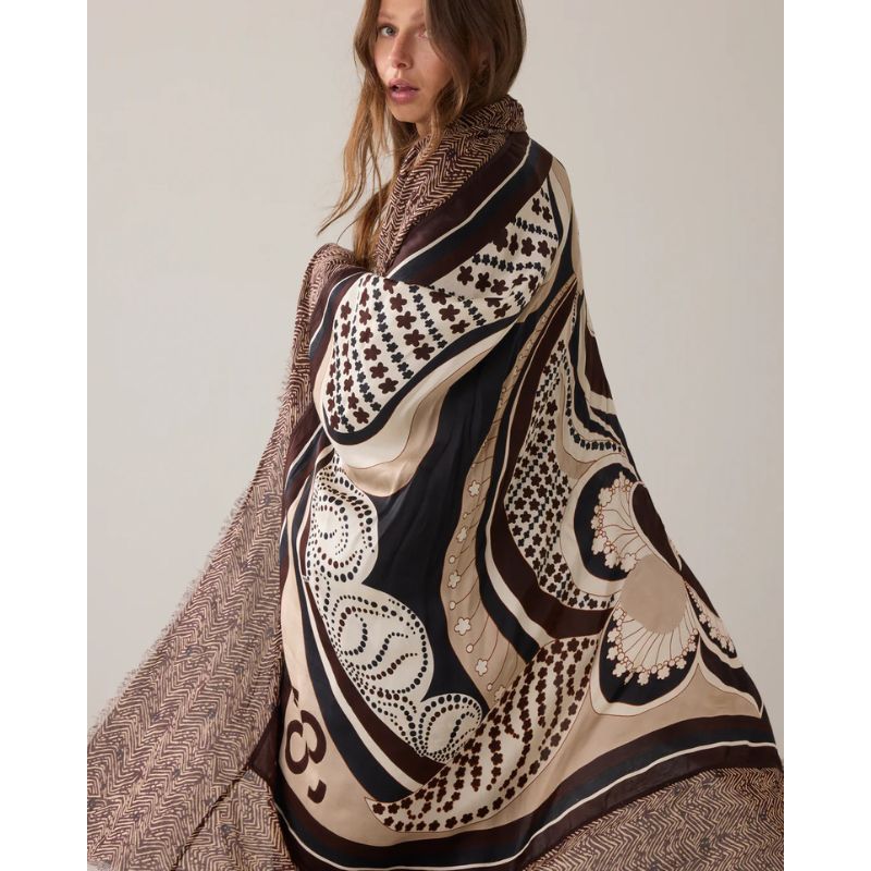 Summum Scarf Zz Print - Dark Chocolate
