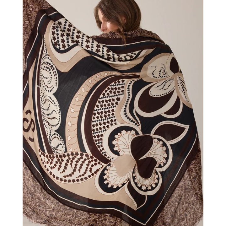Summum Scarf Zz Print - Dark Chocolate