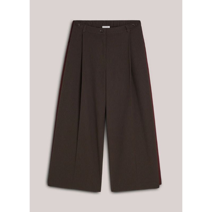 Summum Pinstripe Wide-leg Bukser - Dark Chocolate