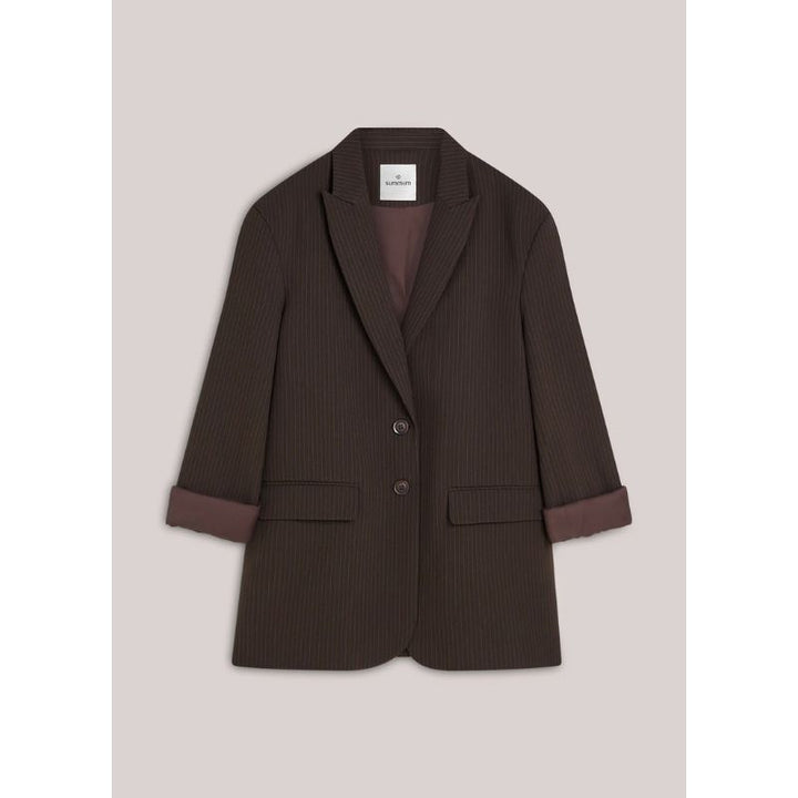 Summum Pinstripe Blazer - Dark Chocolate