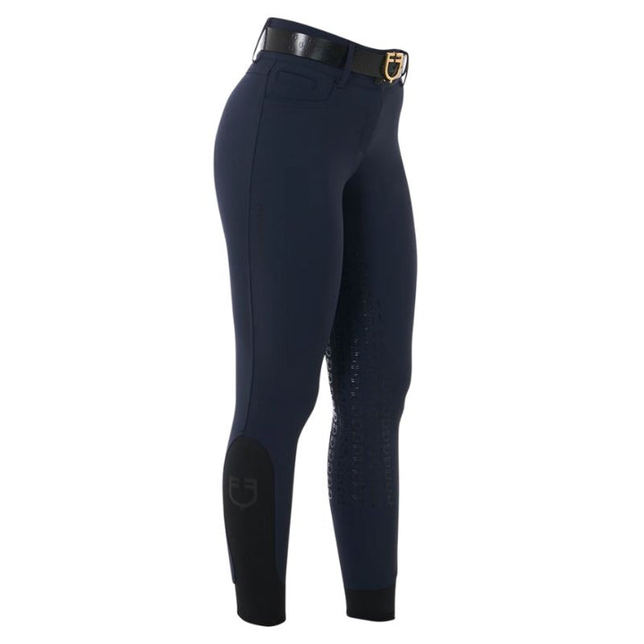 Equestro Hig Waist Full Grip Ridebukser - Navy