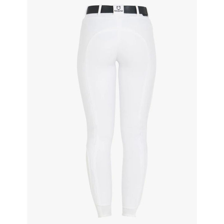 Equestro Hig Waist Full Grip Ridebukser - Hvid