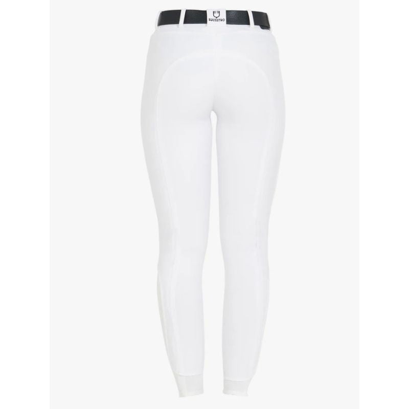 Equestro Hig Waist Full Grip Ridebukser - Hvid