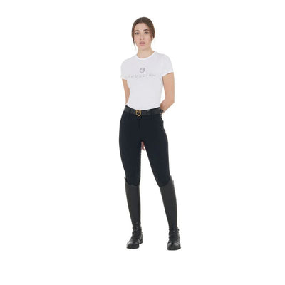 Equestro Hig Waist Full Grip Ridebukser - Sort