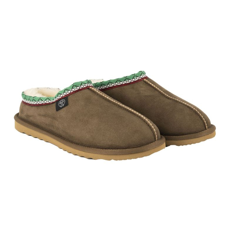 C2E Lucca Sheep Leather Slippers - Chocolata