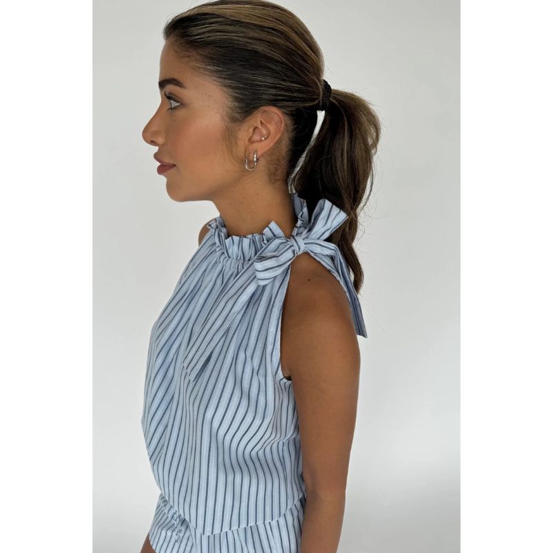 Continue Top Liva Poplin Stripe - Blå