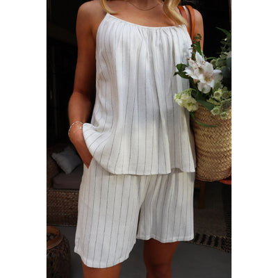 Liberte Neo Strap Top - Nature Pinstripe