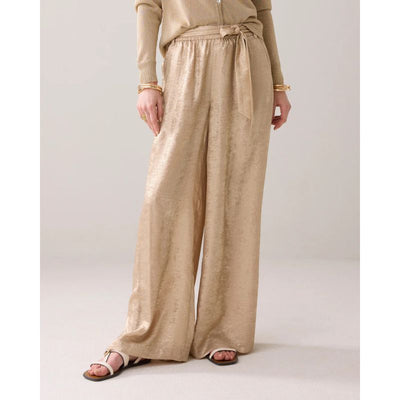 Summum Metallic Wide Bukser - Beige