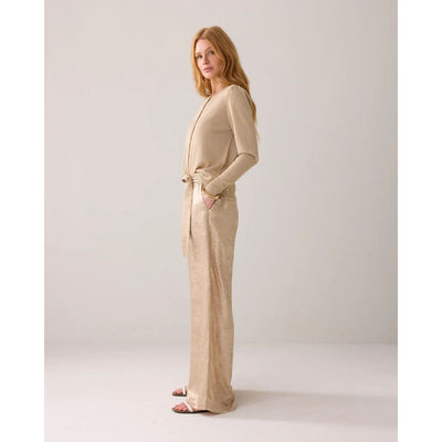 Summum Metallic Wide Bukser - Beige
