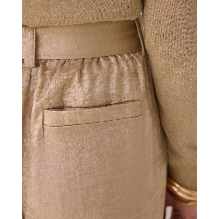 Summum Metallic Wide Bukser - Beige