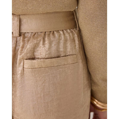Summum Metallic Wide Bukser - Beige