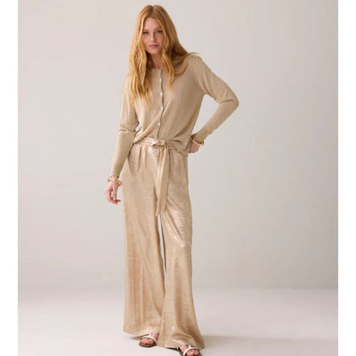 Summum Metallic Wide Bukser - Beige